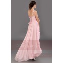 Robe de soirée rose asymétrique fleure plume Surprenante - Ref L152 - 04