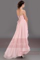 Robe de soirée rose asymétrique fleure plume Surprenante - Ref L152 - 04