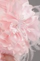 Robe de soirée rose asymétrique fleure plume Surprenante - Ref L152 - 05