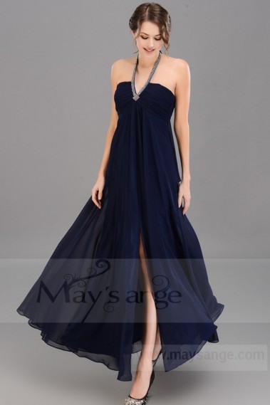 Robe soirée longue bleu marine Intense - L043 #1