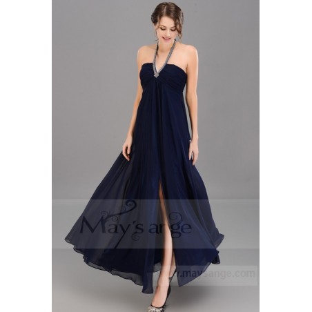 Robe soirée longue bleu marine Intense