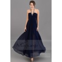 Robe soirée longue bleu marine Intense - Ref L043 - 03