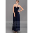 Robe soirée longue bleu marine Intense - Ref L043 - 04