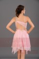 Robe cocktail été couleur rose bretelle fleuries - Ref C681 - 06