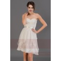 Robe de cocktail bustier blanc - Ref C686 - 02