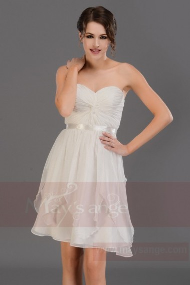 Short Strapless Chiffon Homecoming Party Dress - C686 #1