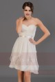 Robe de cocktail bustier blanc - Ref C686 - 02