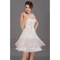 Robe de cocktail bustier blanc - Ref C686 - 04