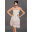 Robe de cocktail bustier blanc - Ref C686 - 05