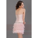 Strapless Short Pink Party Dress With Feathers Skirt - Ref C687 - 04