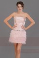 Strapless Short Pink Party Dress With Feathers Skirt - Ref C687 - 05