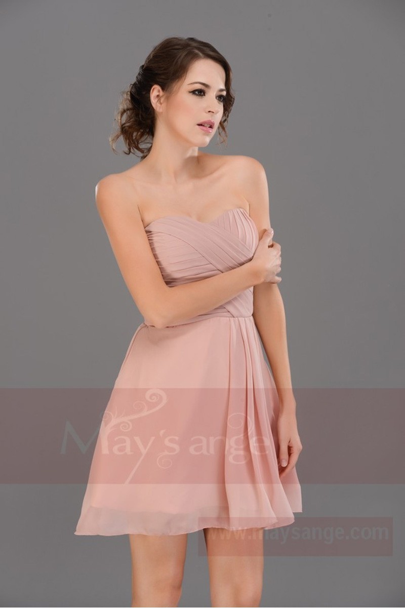 Robes de demoiselle d'honneur courtes Illusion A-Ligne