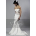 Lace wedding dress Paris with long train and transparent bustier - Ref M023 - 02