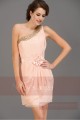 Robe pour mariage simple bretelle  couleur saumon nude - Ref C658 - 03