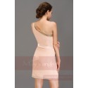 Robe pour mariage simple bretelle  couleur saumon nude - Ref C658 - 04