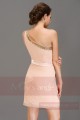 Robe pour mariage simple bretelle  couleur saumon nude - Ref C658 - 04