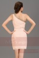 Robe pour mariage simple bretelle  couleur saumon nude - Ref C658 - 05