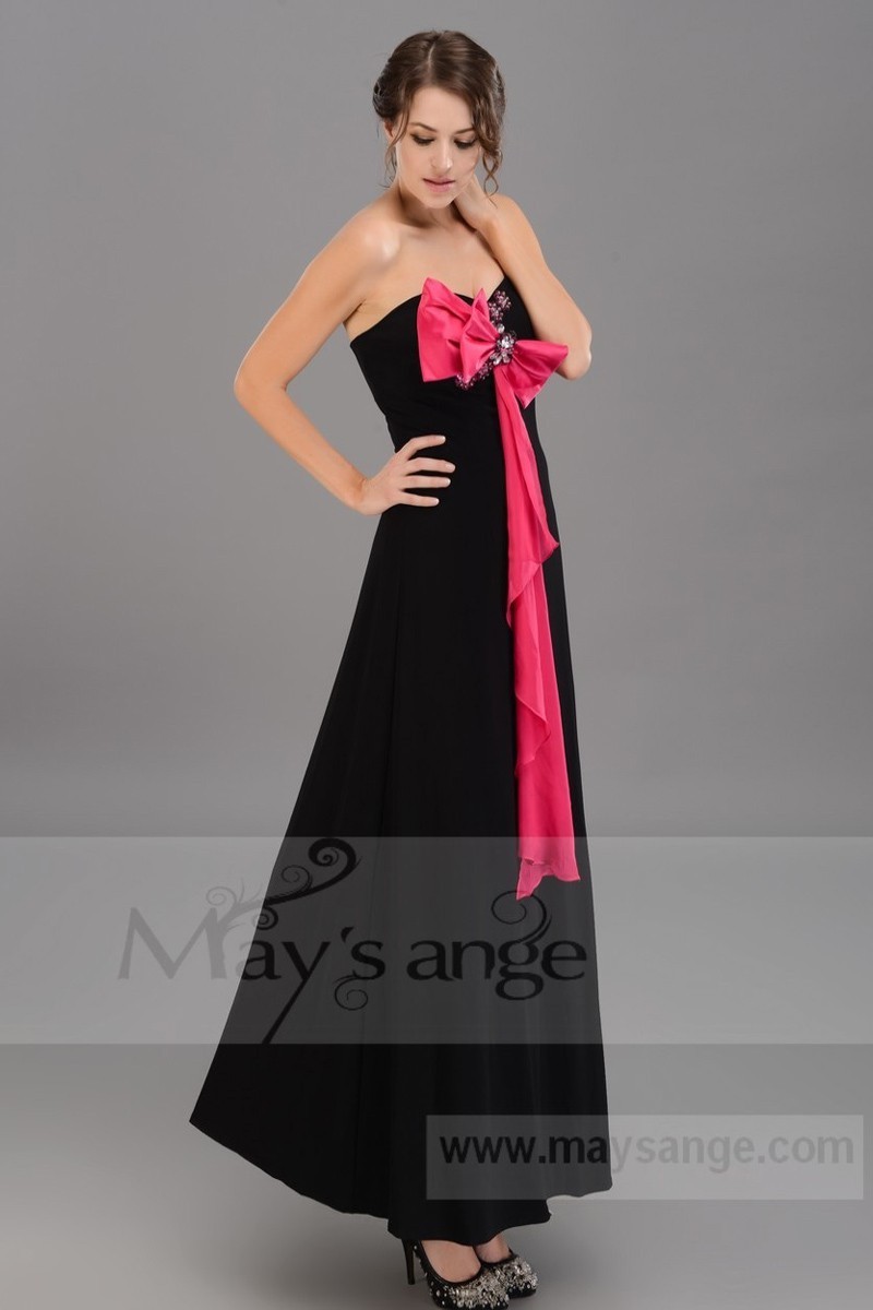 Promotion robe Coucou longue colorée noir et rose - Ref L162 Promo - 01