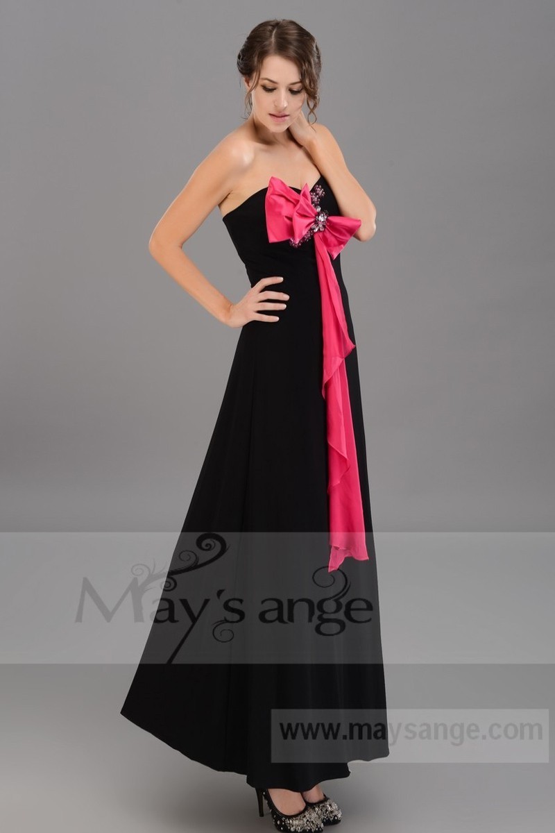 Promotion robe Coucou longue colorée noir et rose - Ref L162 Promo - 01 Promotion robe Coucou longue colorée noir et rose - Ref L162 Promo - 01
