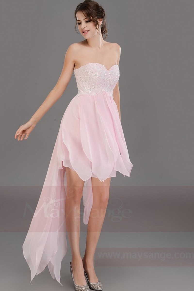 Robe Rose pâle Pétale de fleur avec franges pour vos cocktails - Ref C243 - 01 Robe Rose pâle Pétale de fleur avec franges pour vos cocktails - Ref C243 - 01