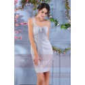 Light Grey Semi-Formal Dress With One Lace Strap - Ref C187 - 02