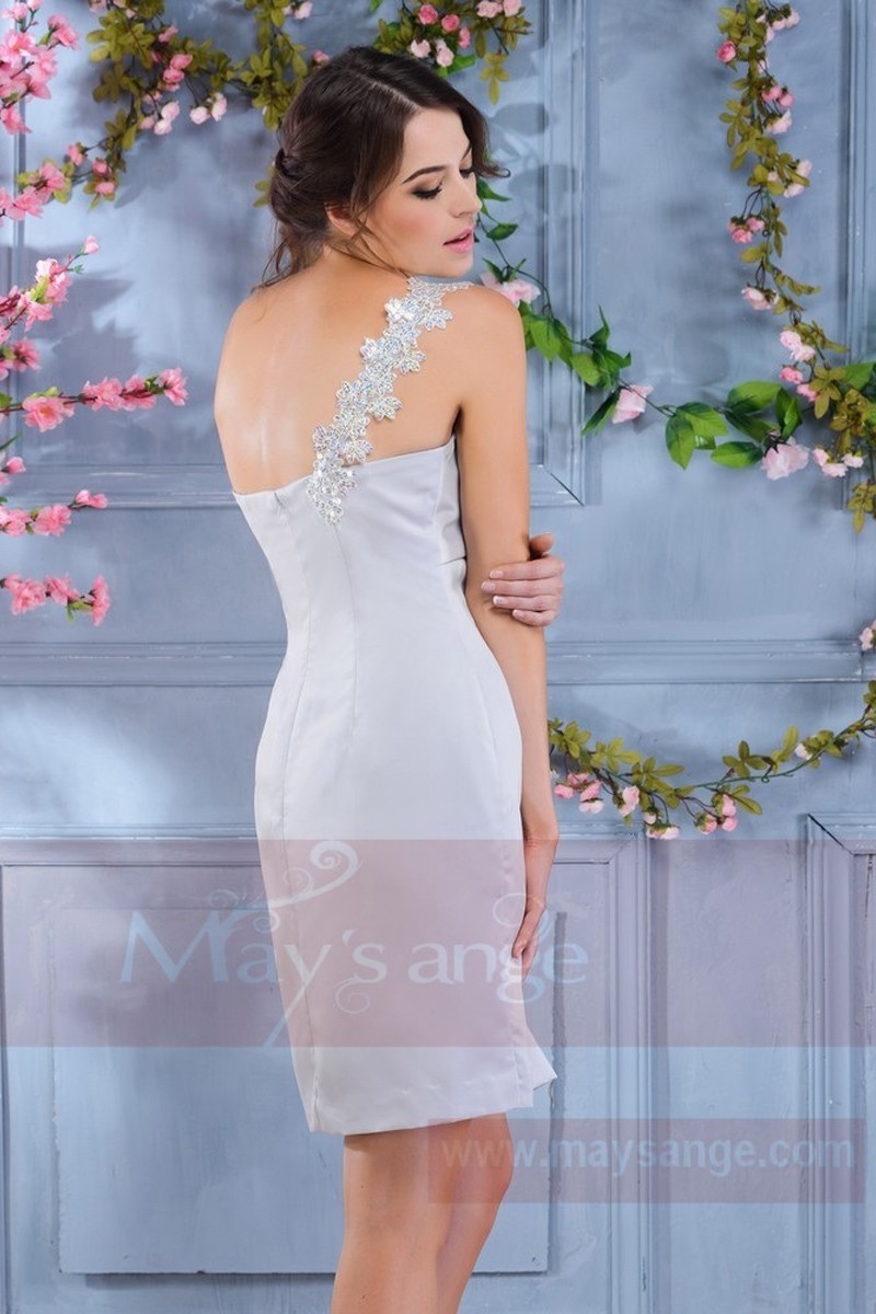 Modest Formal Wrap Dress G447 Light Grey main image 1