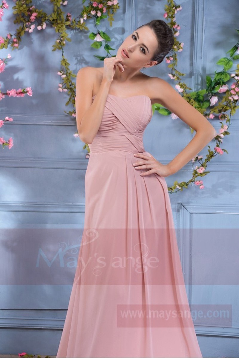 Robe Longue Du Soir Rose Poudré Princesse De Grèce