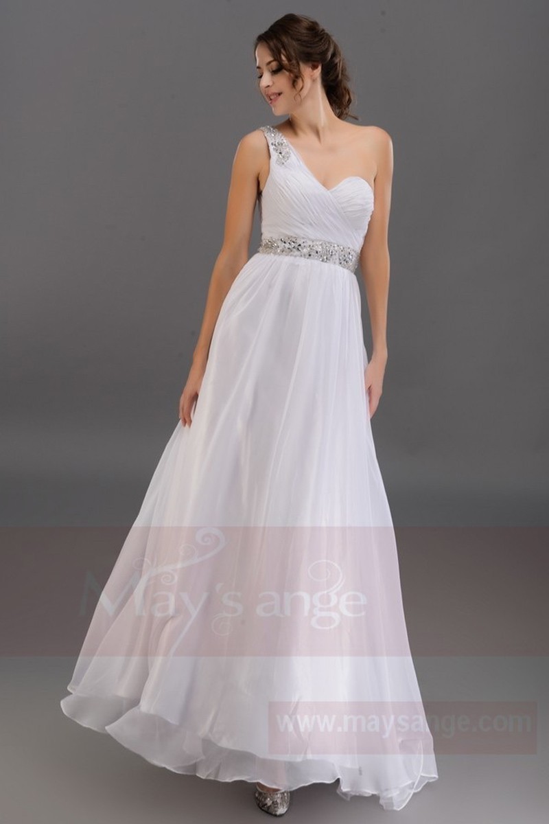 robe blanche longue, princesse nina - Ref L669 - 01 robe blanche longue, princesse nina - Ref L669 - 01