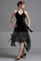 Black Party Dress With Asymmetrical hem - Ref L082 - 02