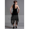 Black Party Dress With Asymmetrical hem - Ref L082 - 03