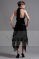 Black Party Dress With Asymmetrical hem - Ref L082 - 03