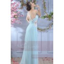 Long Cocktail Dress Light Blue Color With Single Floral Strap - Ref L673 - 05