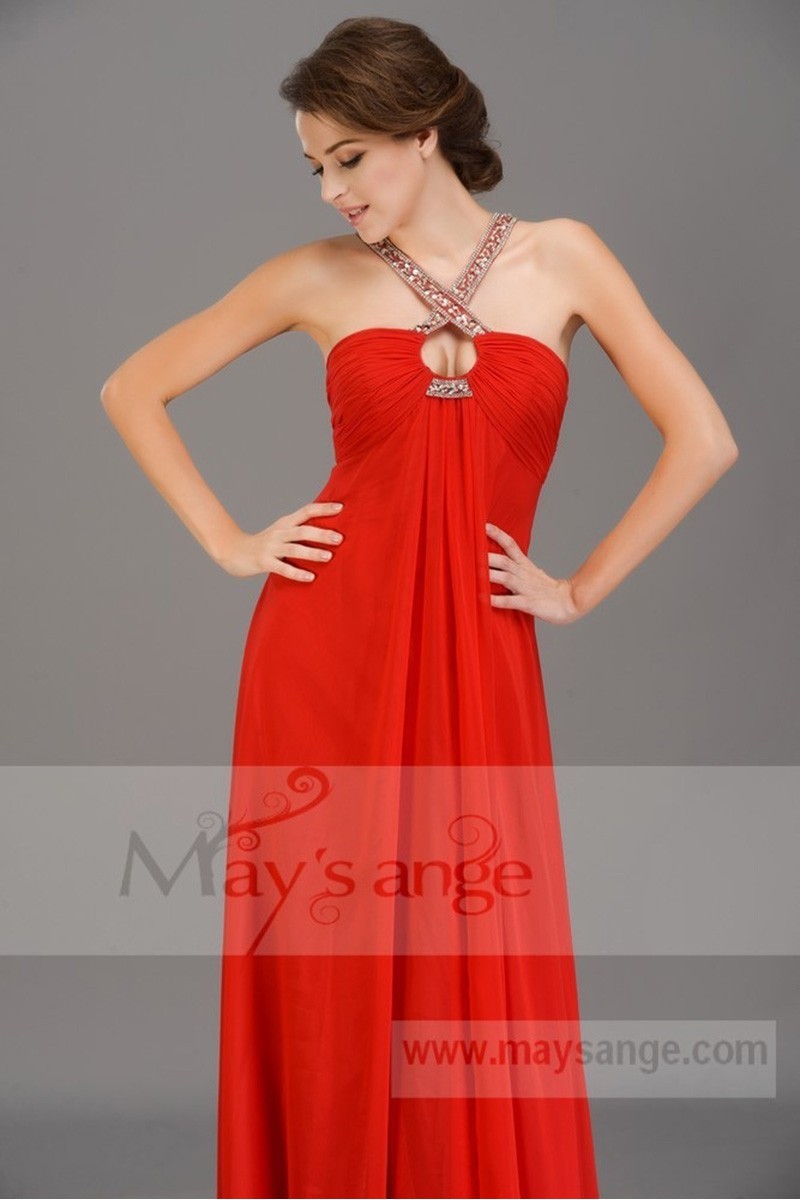 Miss Lisa Robe Longue Rouge Feu