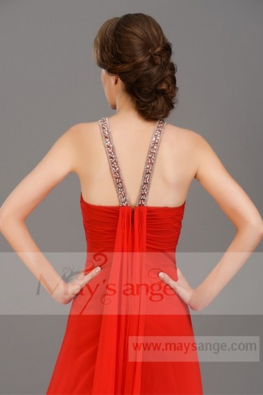 Miss lisa robe longue rouge feu - L674 #1