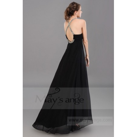 new york robe longue noir dos nu maysange