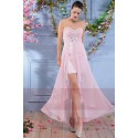 Robe Bustier Longue Rose Pour Cocktail - Ref C693 - 05