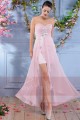 Robe Bustier Longue Rose Pour Cocktail - Ref C693 - 05