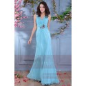 robe longue bleu de Rio double decollete V maysange - Ref L681 - 02