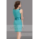 Robe de cocktail  vert turquoise - Ref C696 - 03