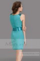 Robe de cocktail  vert turquoise - Ref C696 - 03