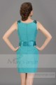 Turquoise Green Short Homecoming Party Dress - Ref C696 - 05