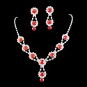 Red vintage necklaces and earrings set - Ref E062 - 02