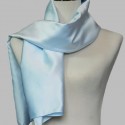 Fashion thick satin light blue scarf - Ref ETOLE04 - 02