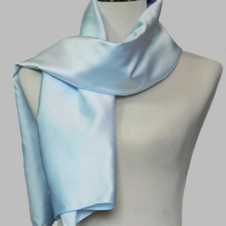 Fashion thick satin light blue scarf