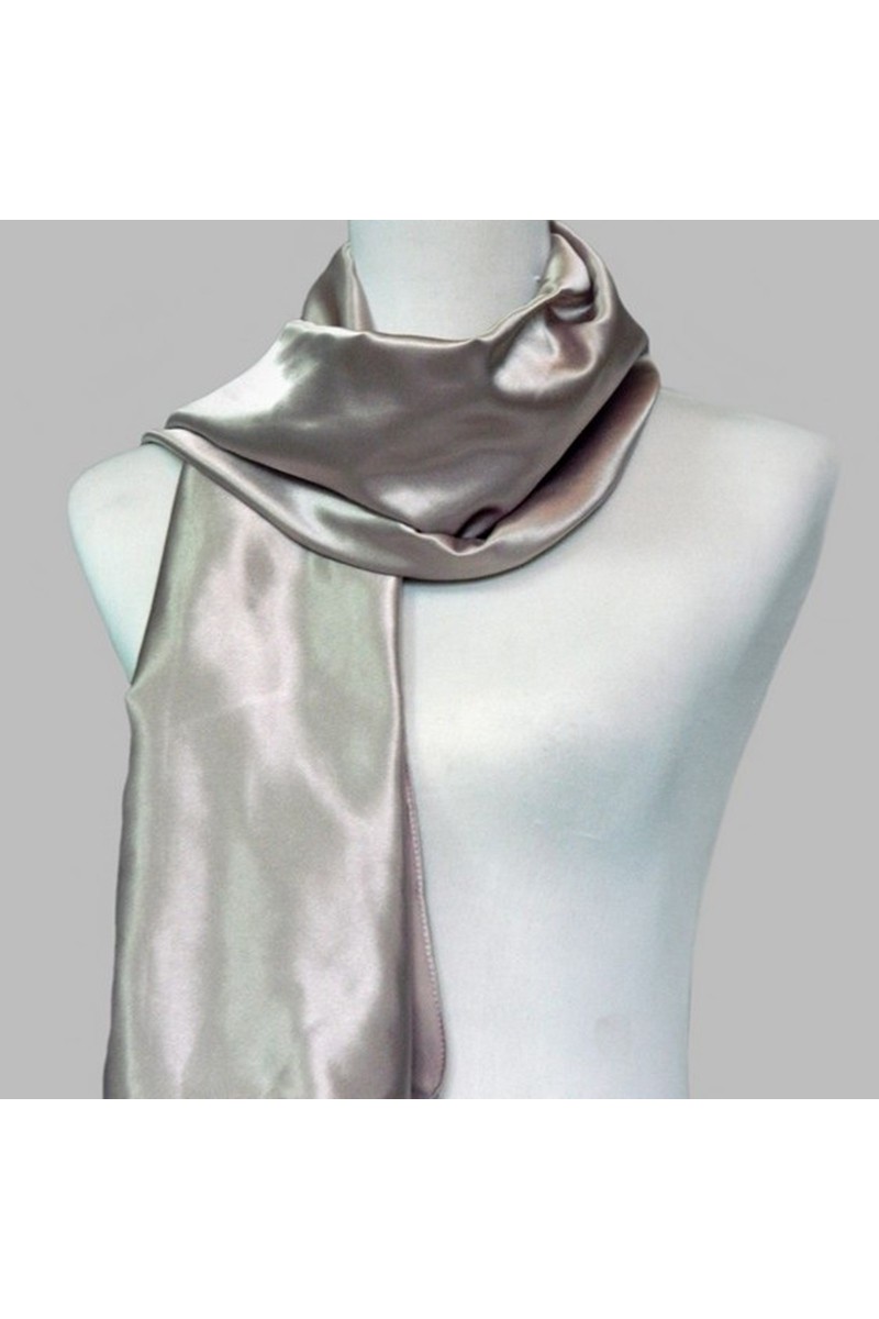 Satin silver scarf for evening dress - Ref ETOLE05 - 01