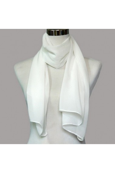 Cheap white chiffon wedding shawl wrap - ETOLE07 #1