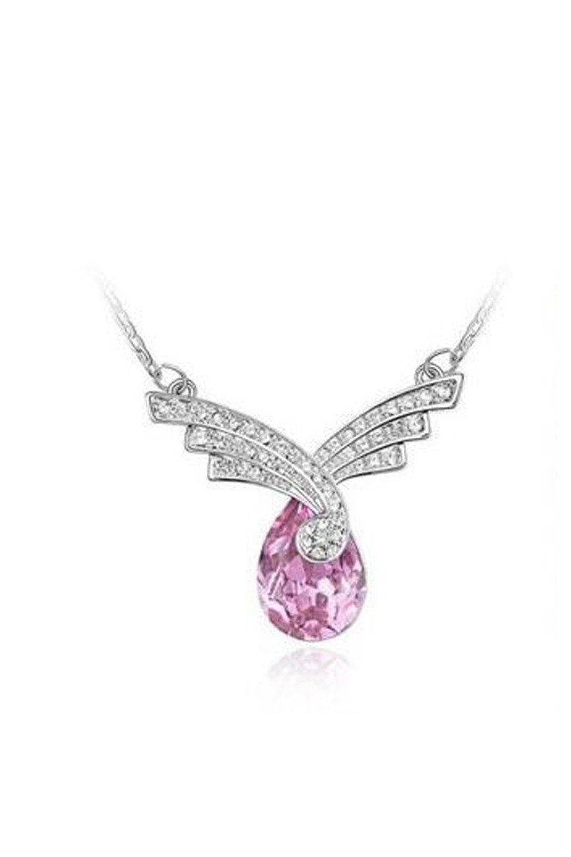 Bijoux fantaisie cristal larme rose clair - Ref F023 - 01