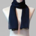 Chiffon navy blue evening scarf ladies - Ref ETOLE08 - 02