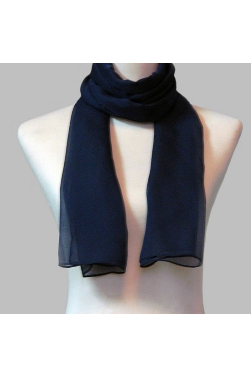 Chiffon navy blue evening scarf ladies - Ref ETOLE08 - 01