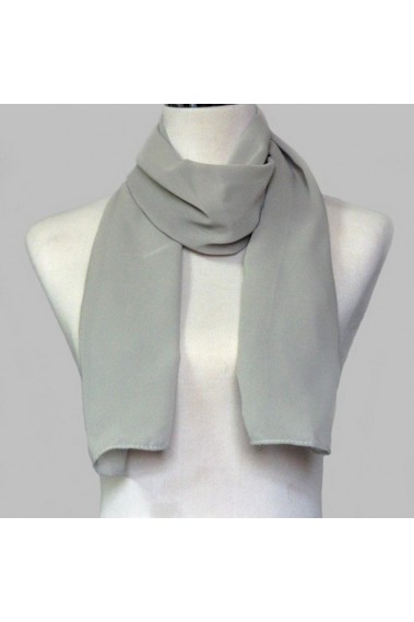 Pale grey chiffon evening scarf wrap - ETOLE10 #1